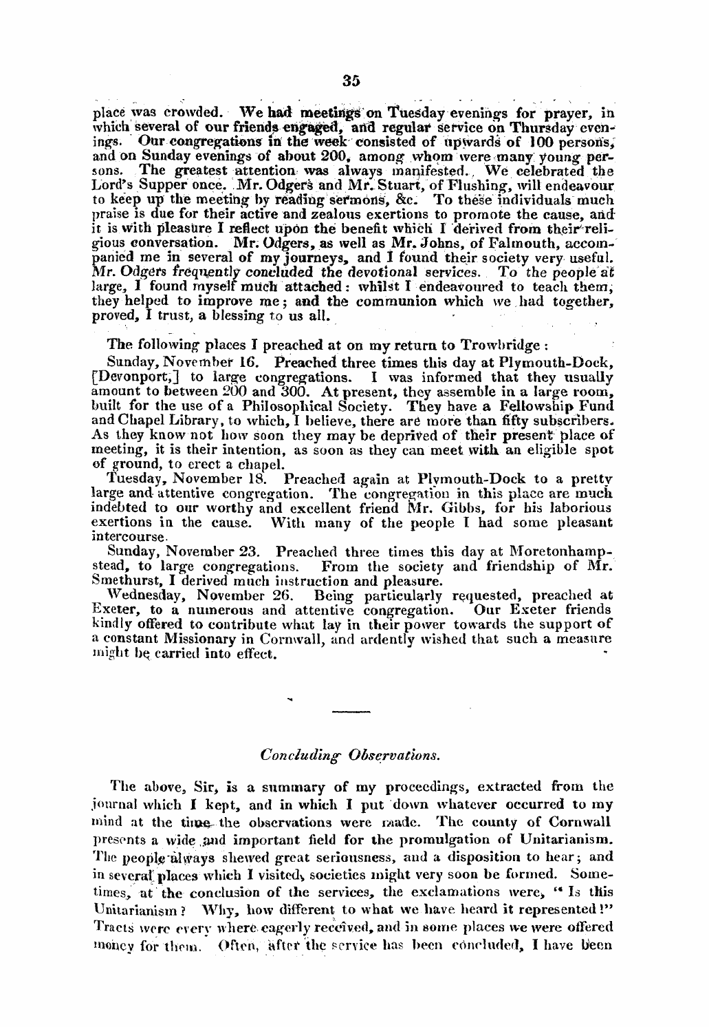 Monthly Repository (1806-1838) and Unitarian Chronicle (1832-1833): F Y, 1st edition - Concluding- Observations.