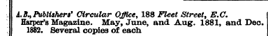 A. B ^ Publishers' Circular Office, 188 ...