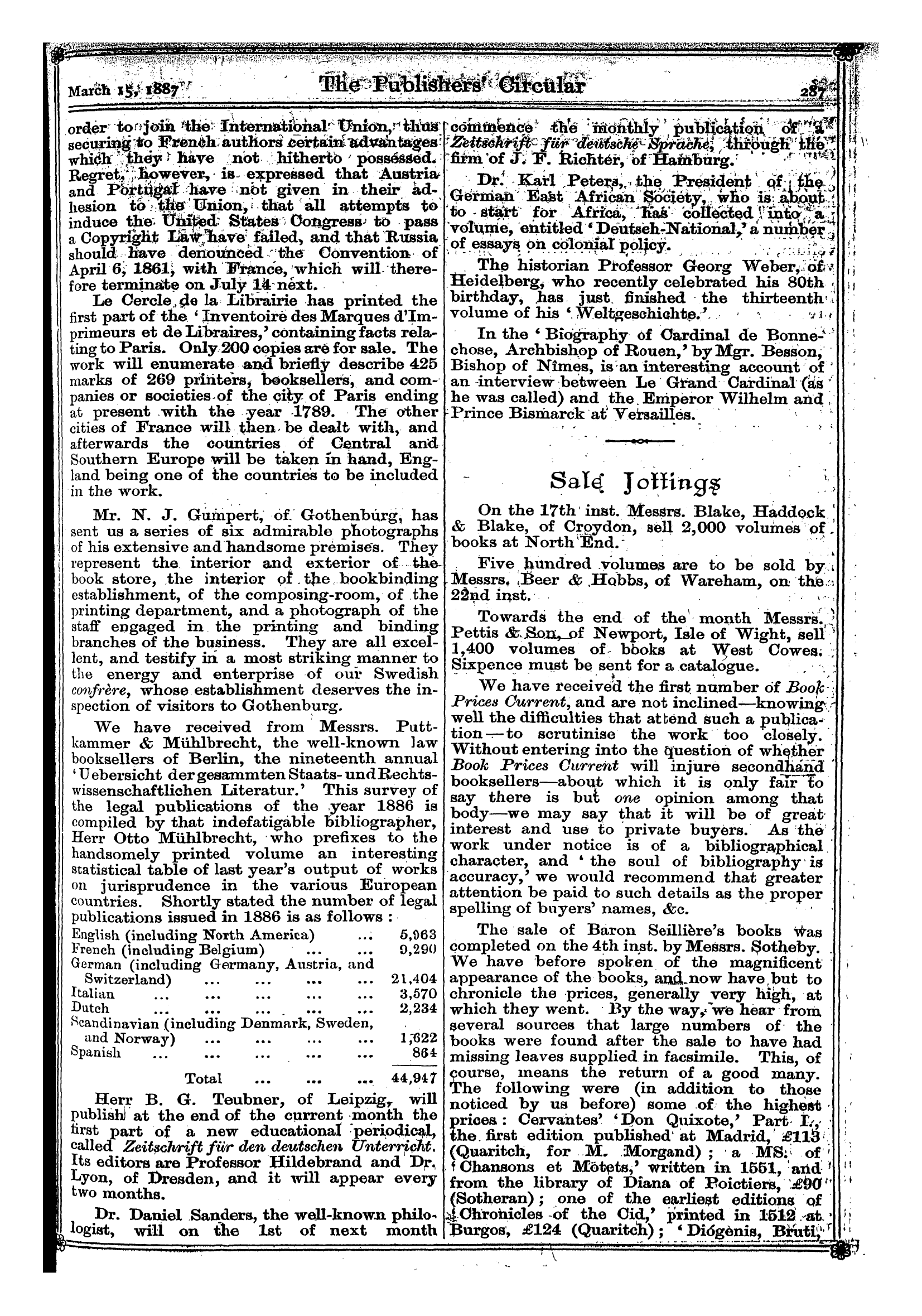 Publishers’ Circular (1880-1890): jS F Y, 1st edition - Marsh ,. .^ •£. .« 1 ^ * ¦ - ¦ -8 .,..^ ...