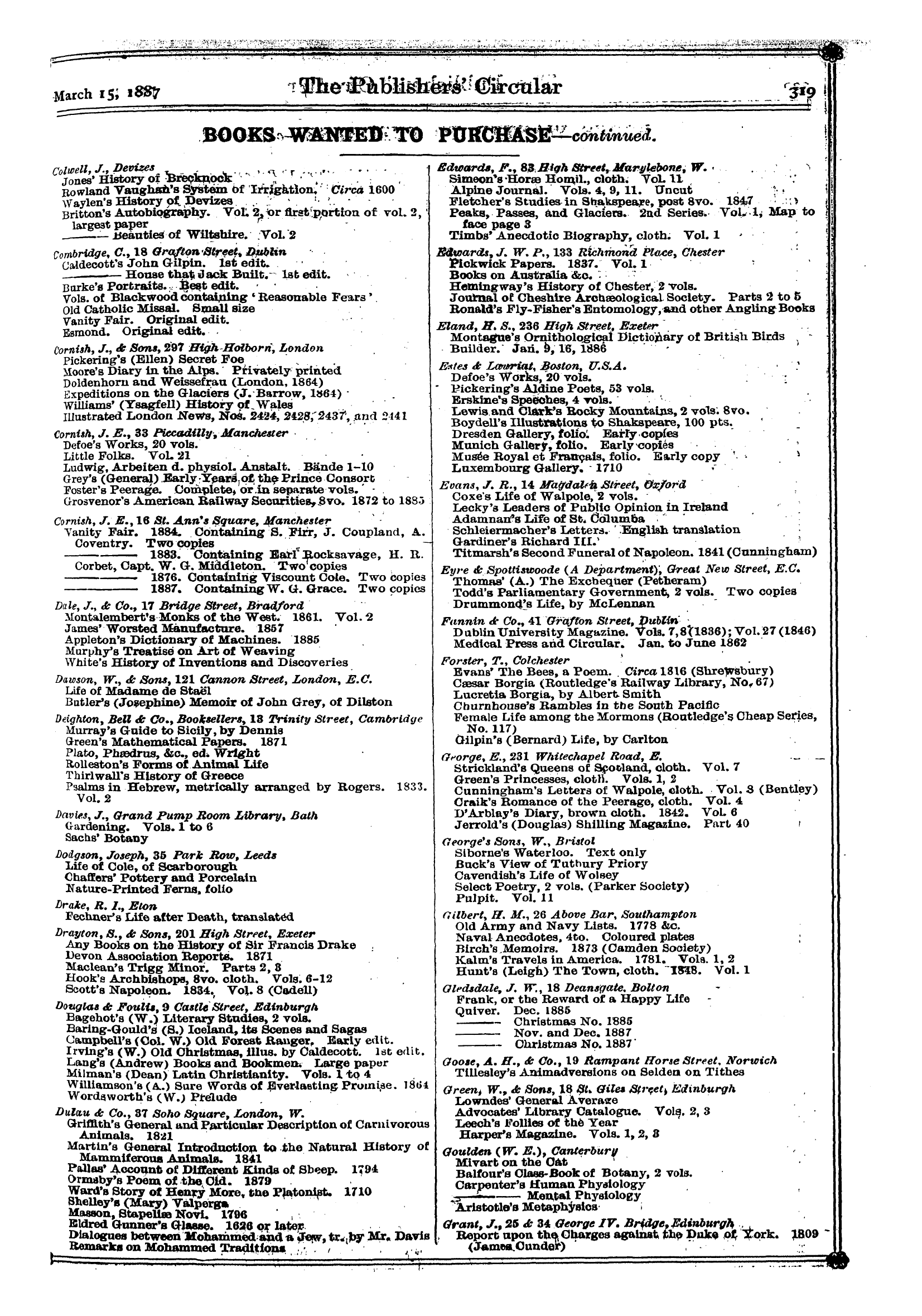 Publishers’ Circular (1880-1890): jS F Y, 1st edition - Rr " "¦ ¦ ¦¦¦¦ ¦•¦•¦ --- - ¦ * »—¦ - ¦-¦...