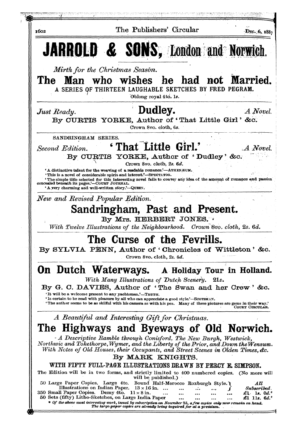 Publishers’ Circular (1880-1890): jS F Y, 1st edition - P '¦ •'- ' '¦¦ •(¦ ¦¦ ¦ ' ¦' . •; • - ;-...