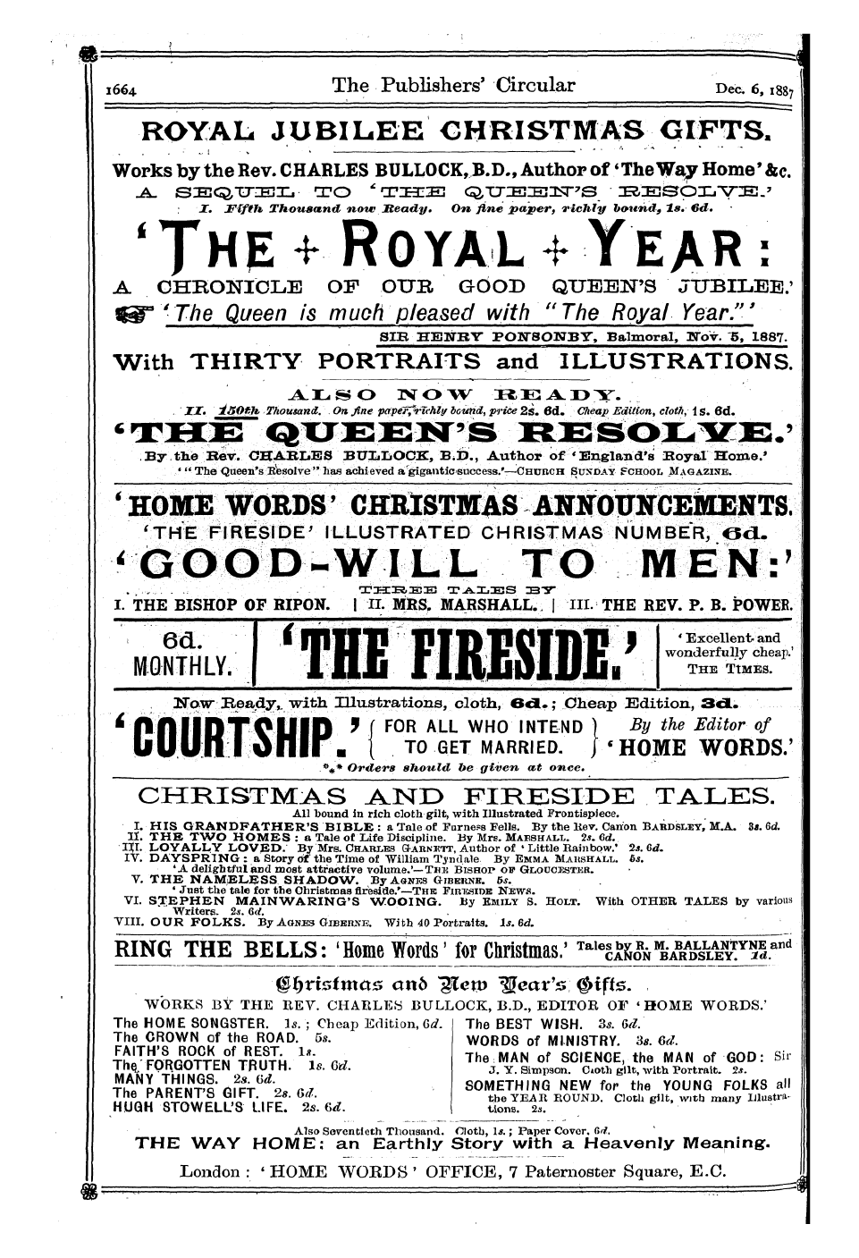 Publishers’ Circular (1880-1890): jS F Y, 1st edition - Ad24801