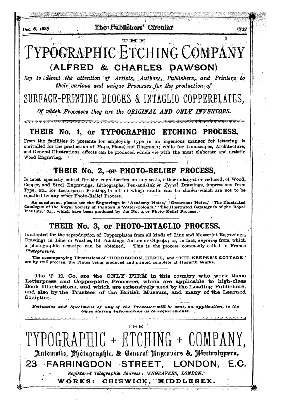 Publishers’ Circular (1880-1890): jS F Y, 1st edition - Ad32501