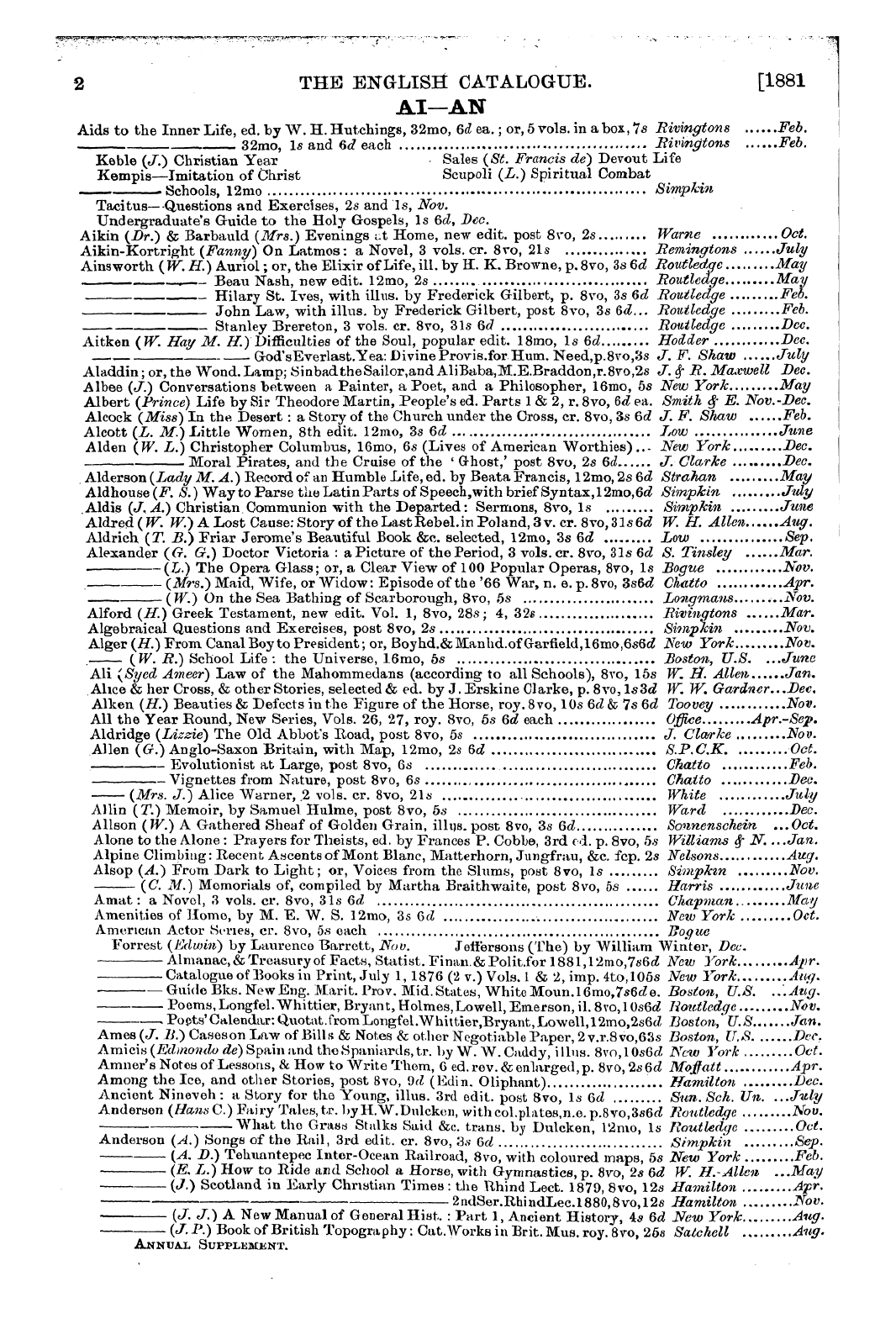 Publishers’ Circular (1880-1890): jS F Y, 1st edition - Untitled Article