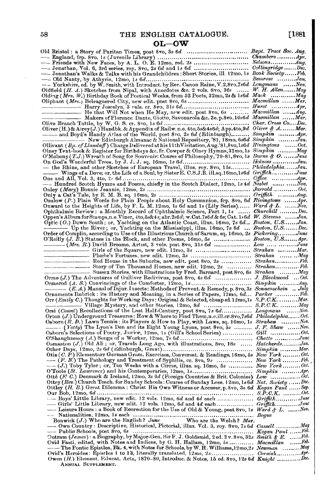 Publishers’ Circular (1880-1890): jS F Y, 1st edition - Untitled Article