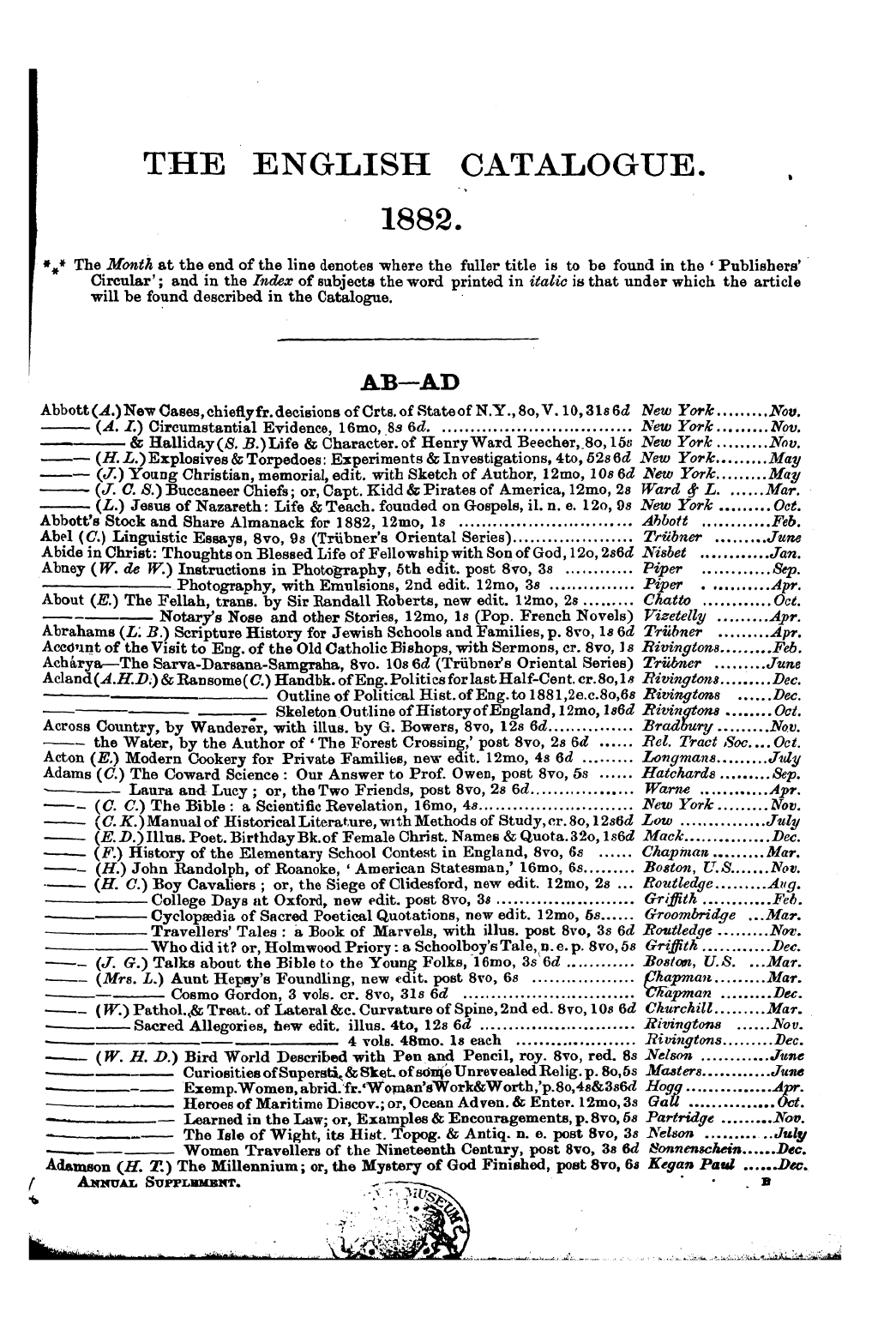 Publishers’ Circular (1880-1890): jS F Y, 1st edition - Untitled Article