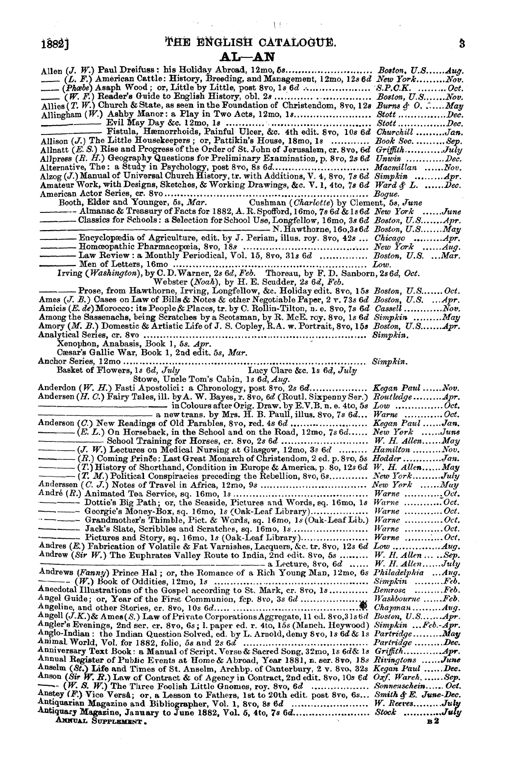 Publishers’ Circular (1880-1890): jS F Y, 1st edition: 5
