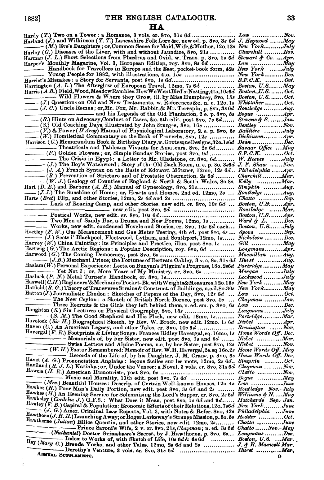 Publishers’ Circular (1880-1890): jS F Y, 1st edition: 35