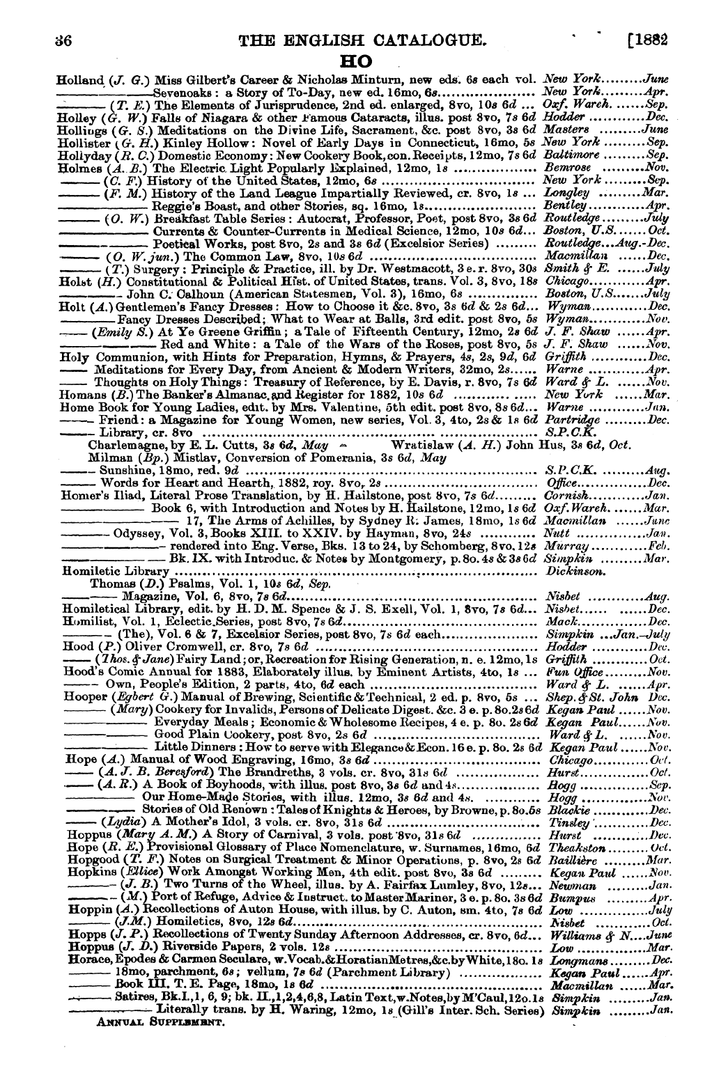 Publishers’ Circular (1880-1890): jS F Y, 1st edition: 38