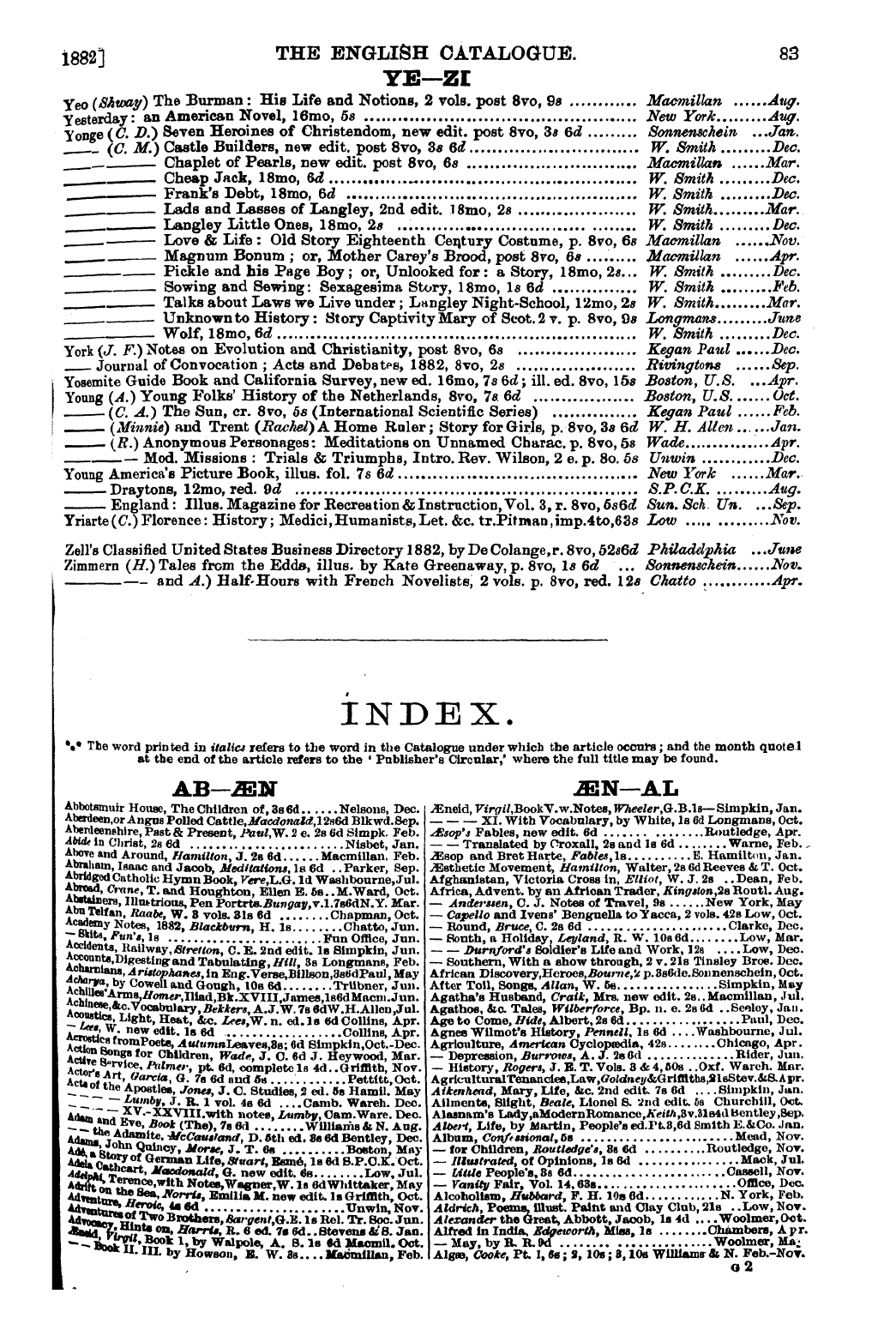 Publishers’ Circular (1880-1890): jS F Y, 1st edition: 85