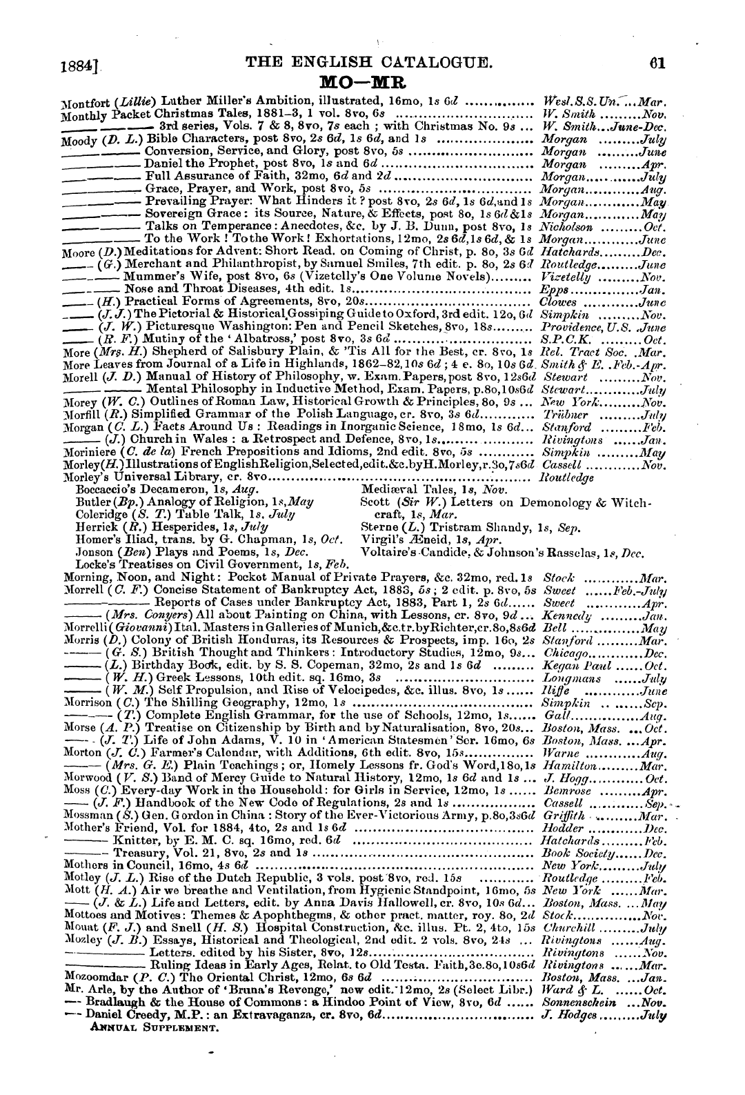 Publishers’ Circular (1880-1890): jS F Y, 1st edition - Untitled Article