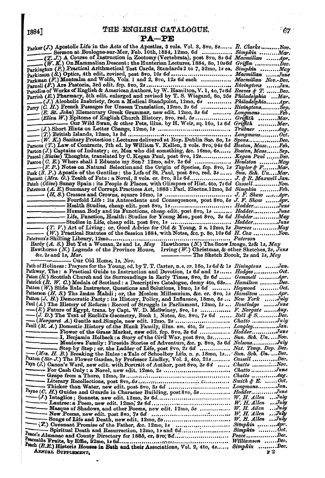 Publishers’ Circular (1880-1890): jS F Y, 1st edition - Untitled Article