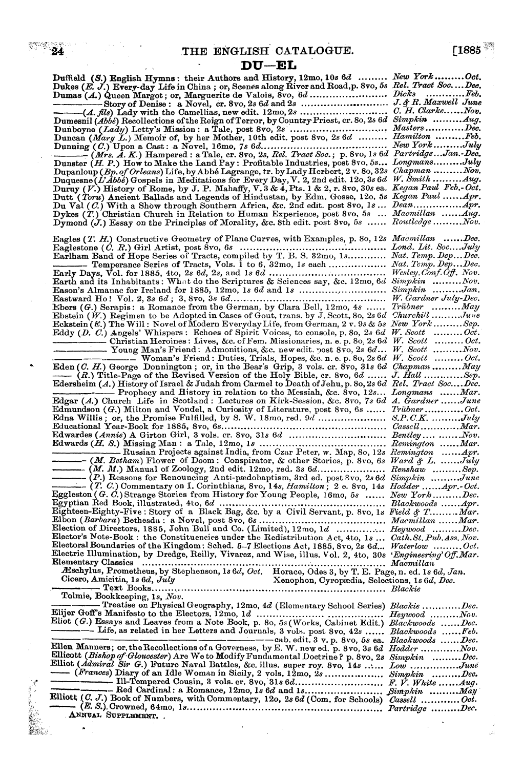 Publishers’ Circular (1880-1890): jS F Y, 1st edition: 26