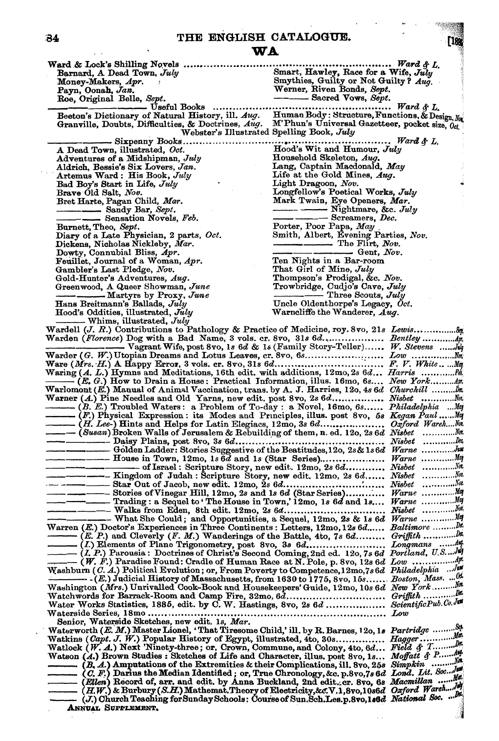 Publishers’ Circular (1880-1890): jS F Y, 1st edition: 86