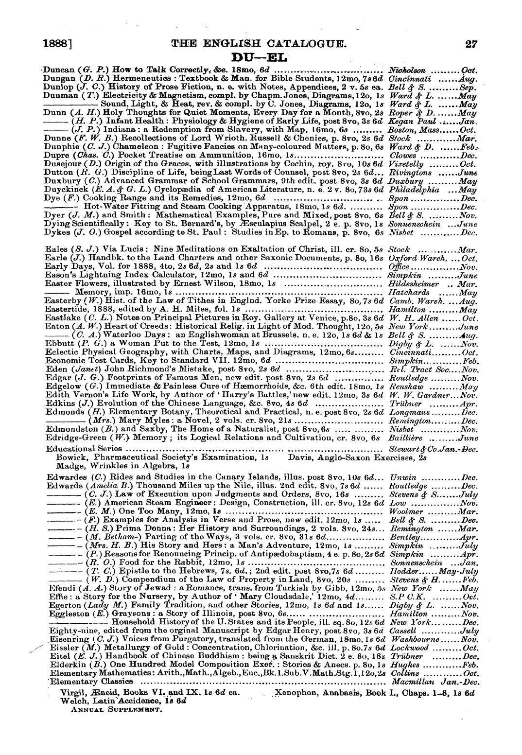 Publishers’ Circular (1880-1890): jS F Y, 1st edition - Untitled Article