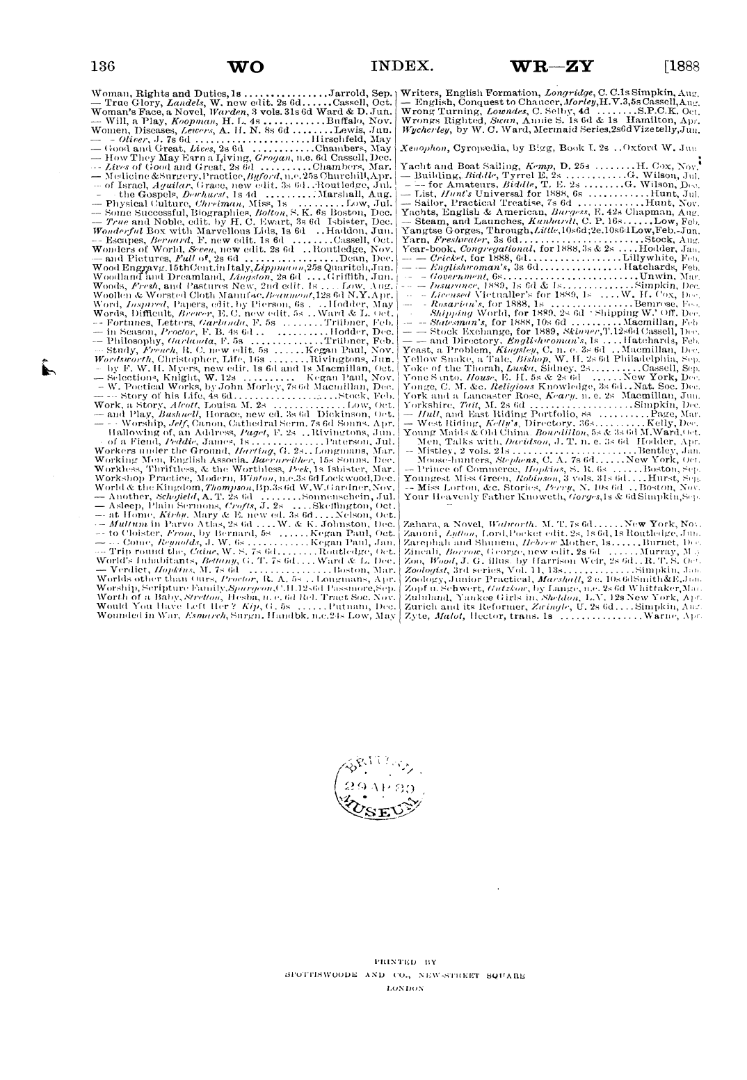 Publishers’ Circular (1880-1890): jS F Y, 1st edition - Untitled Article