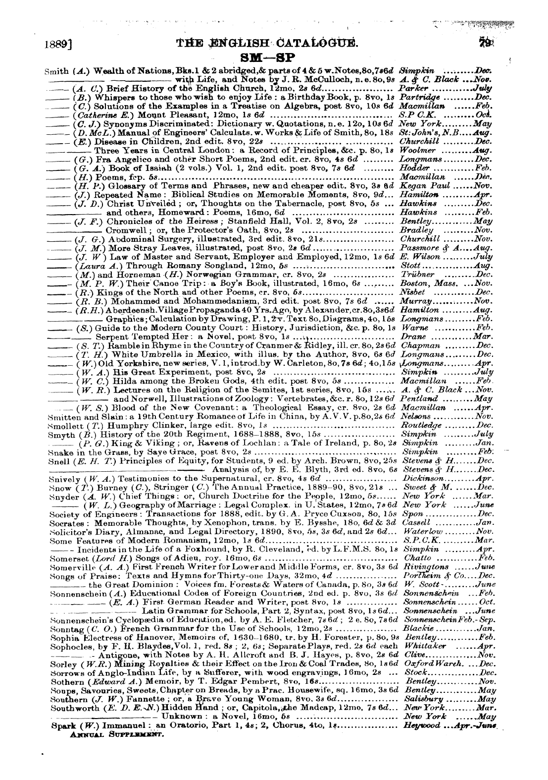 Publishers’ Circular (1880-1890): jS F Y, 1st edition - Untitled Article