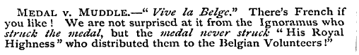 Medal v. Muddle.—" Vive la Beige." There...