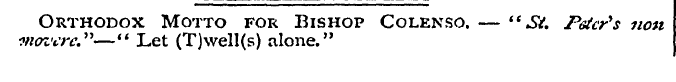 Orthodox Motto for Bishop Colenso. — "St...