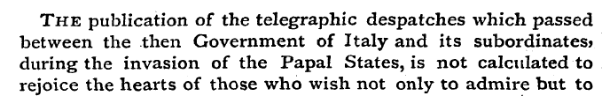 The publication of the telegraphic despa...