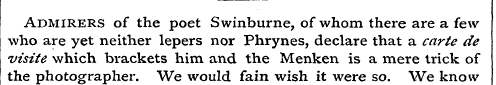Admirers of the poet Swinburne, of whom ...