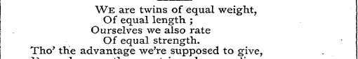 We Of are equal twins length of equal ; ...