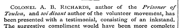 Colonel A. B. Richards, author of the Pr...