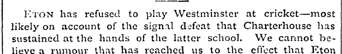 Eton has refused to play Westminster at ...