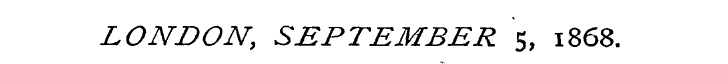 LONDON, SEPTEMBER 5, 1868.