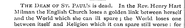 The Dean of St. Paul's is dead. In the R...