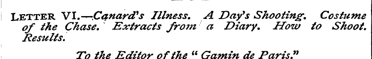 Letter of the VI Chase .—Canard . Extrac...