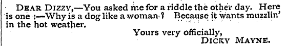 is one Dear ;— Dizzy " Why is ,— a Yo do...