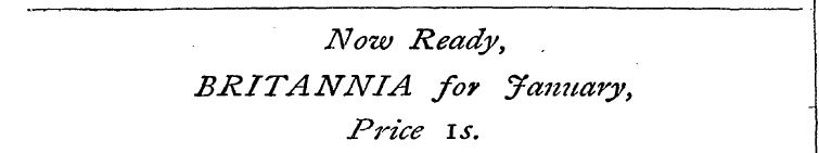 Now Ready, BRITANNIA for Jamiary, Price ...