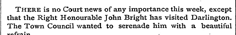 There is no Court news of any importance...