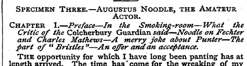 Specimen Three.—Augustus Actor. Noodle, ...