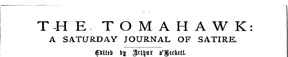 TU E T O MA HAWK: A SATURDAY JOURNAL OF ...