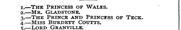 1.—The Princess of Wales. 2.—Mr. Gladsto...