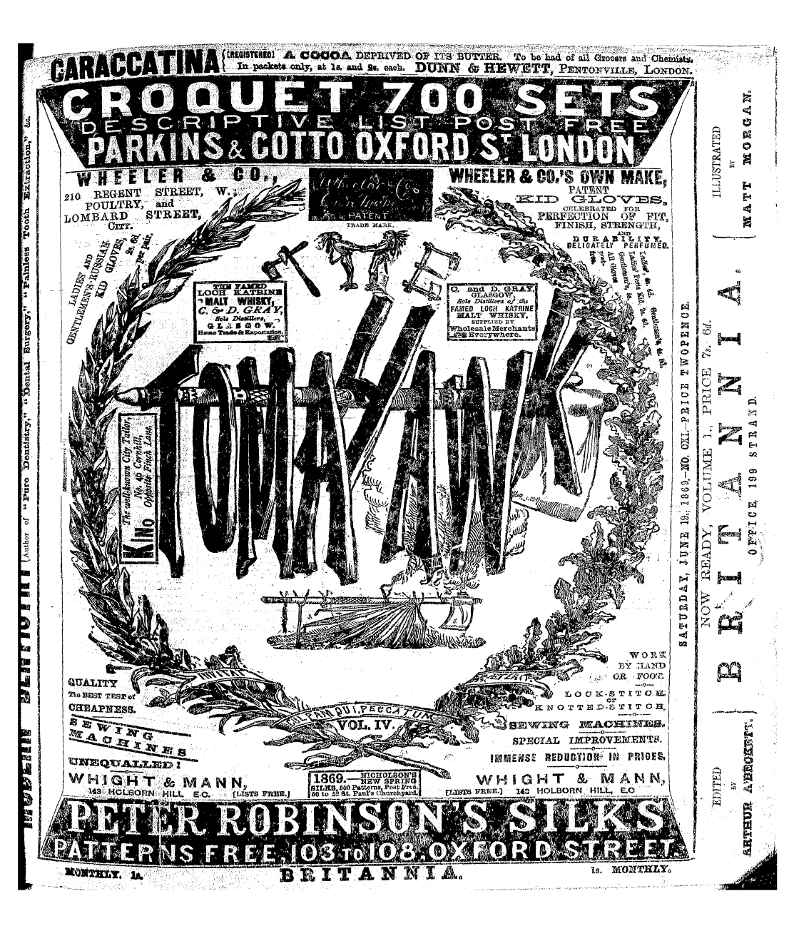 Tomahawk (1867-1870): jS F Y, 1st edition - Ad00100