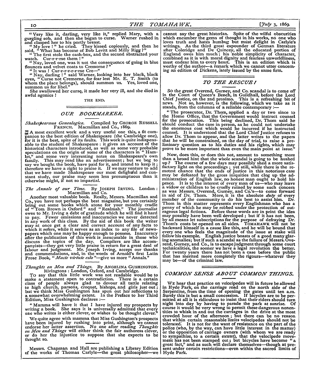 Tomahawk (1867-1870): jS F Y, 1st edition - To Tjtjs Rescue/