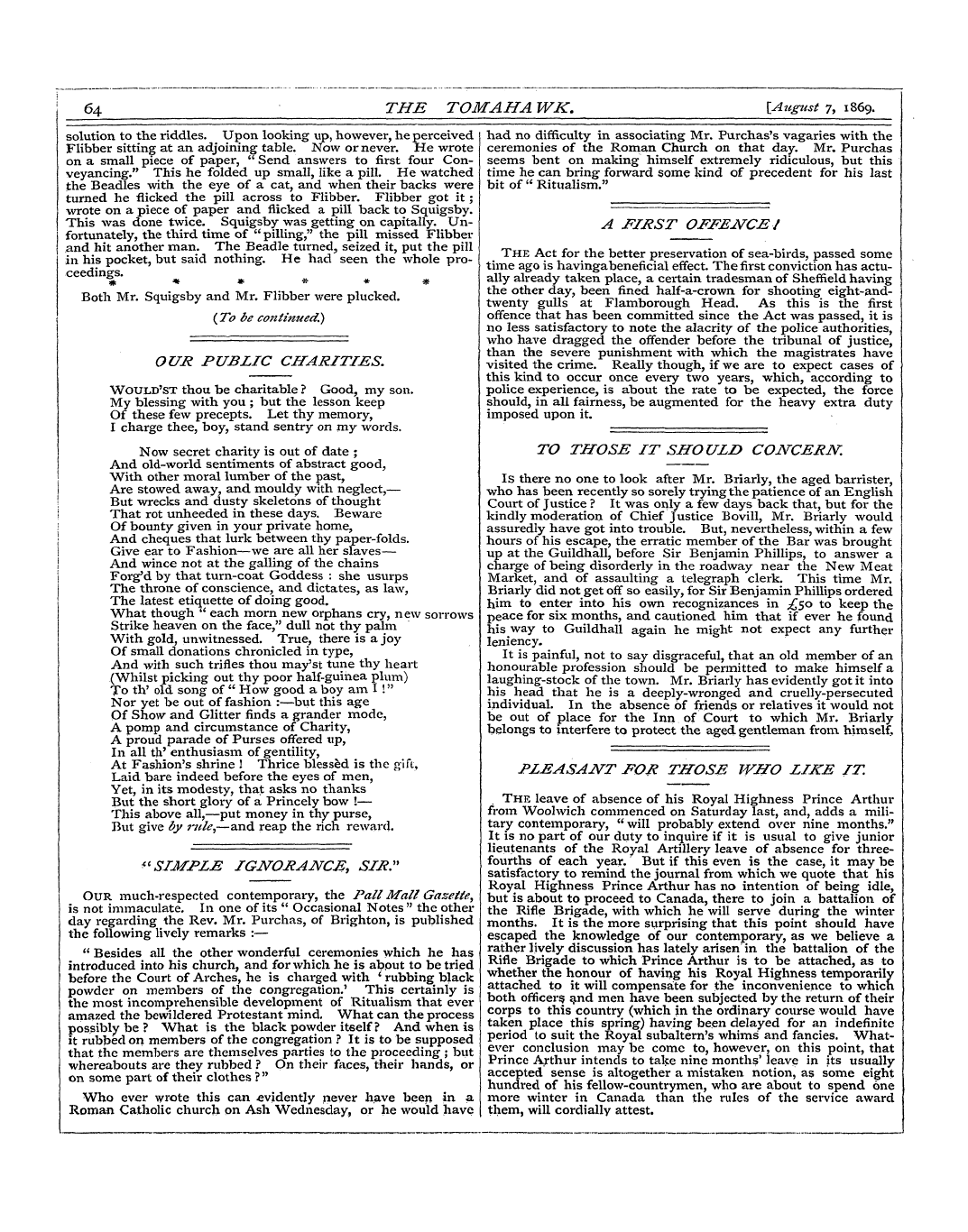 Tomahawk (1867-1870): jS F Y, 1st edition: 12