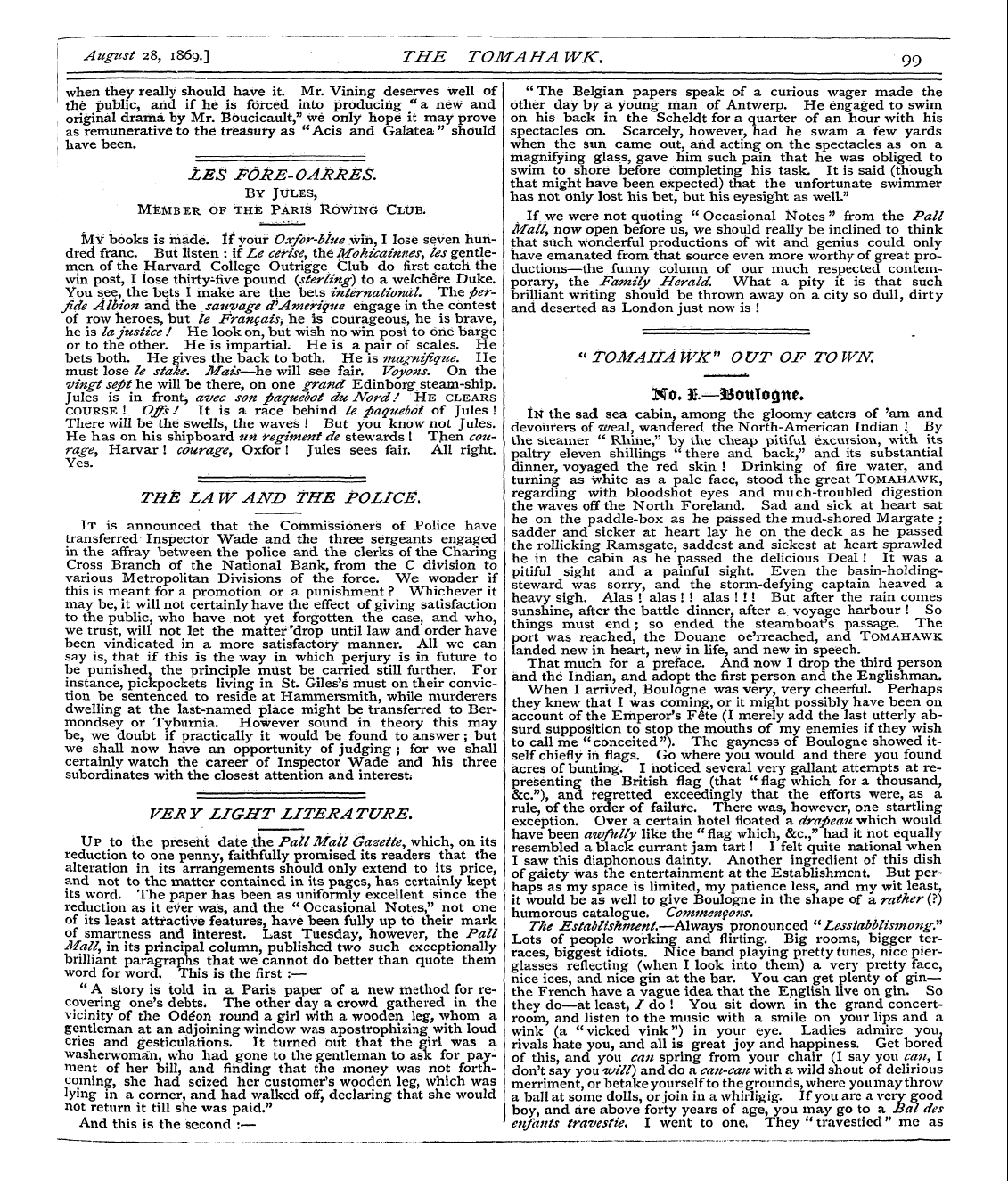 Tomahawk (1867-1870): jS F Y, 1st edition: 13