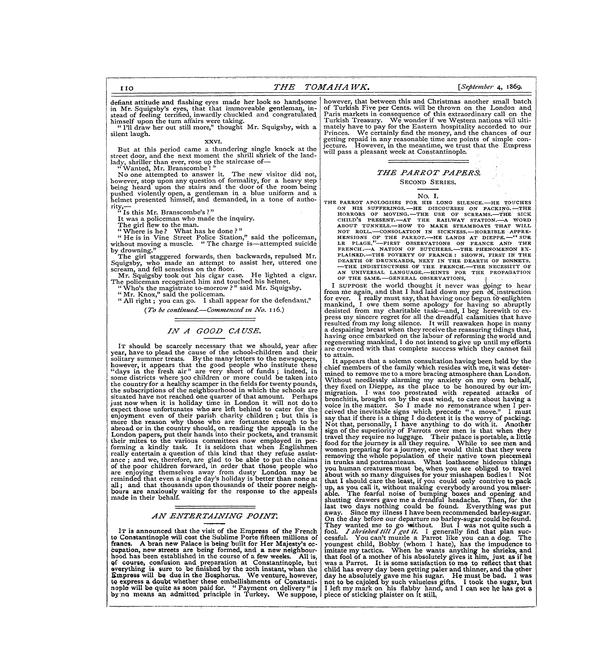 Tomahawk (1867-1870): jS F Y, 1st edition - |I<H &—Hfcr. ^Tugsftg, Tfte 3lato»Et\ {C...