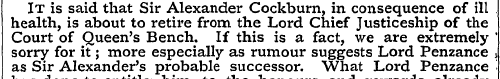 It is said that Sir Alexander Cockburn, ...