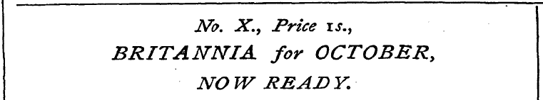 No. X., Price u., BRITANNIA for OCTOBER,...