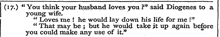 (17.) "You think wife. your husband love...