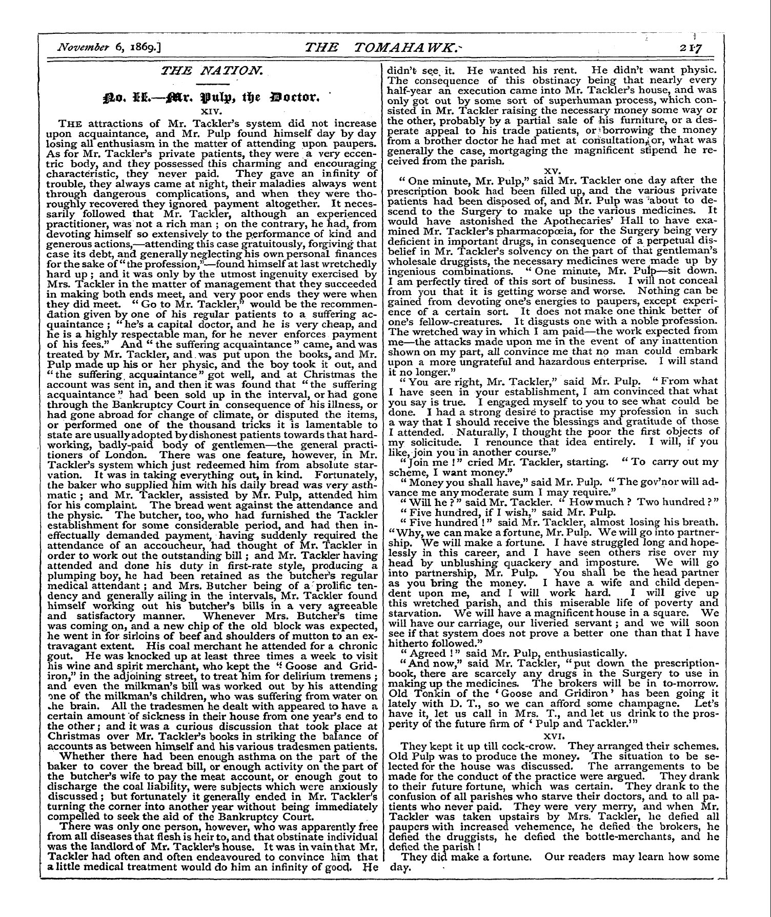 Tomahawk (1867-1870): jS F Y, 1st edition - Tifjs Nation.