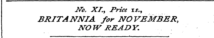 No, Xl.y Price is., BRITANNIA for NOVEMB...