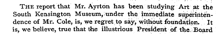 The report that Mr. Ayrton has been stud...