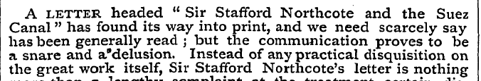 A letter headed " Sir Stafford Northcote...