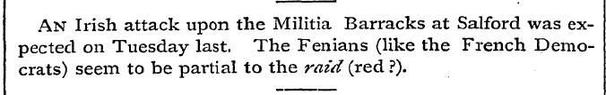 AN Irish attack upon the Militia Barrack...